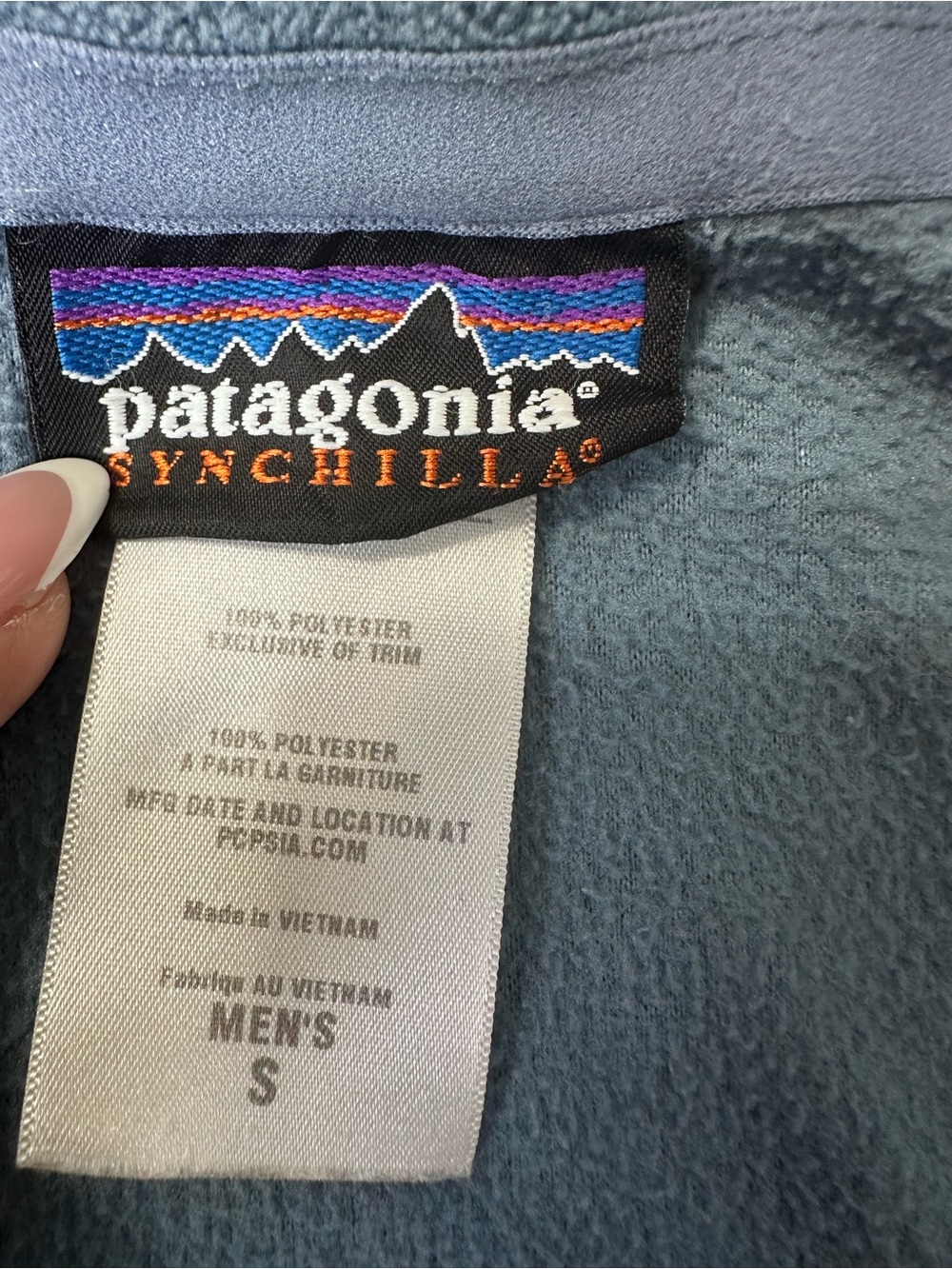 Patagonia Men’s Micro D 1/4 Zip Teal Blue Fleece Winter Pullover Sweater Size S - Picture 11 of 14
